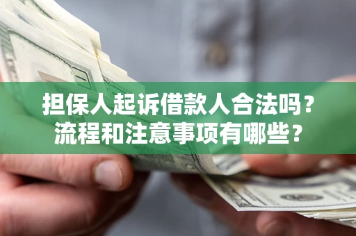 武汉担保人起诉借款人合法吗？流程和注意事项有哪些？