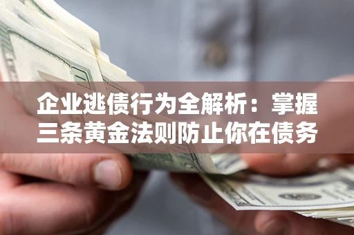 武汉企业逃债行为全解析：掌握三条黄金法则防止你在债务乱局中“踩雷”